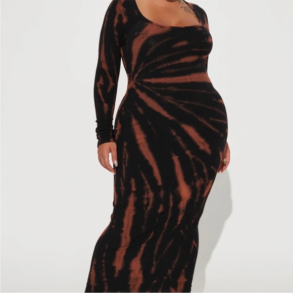 Fashion Nova Dresses & Skirts - Fashion Nova, Maxi Dress , Women’s 1X , Black/Combo , Tie-Dye